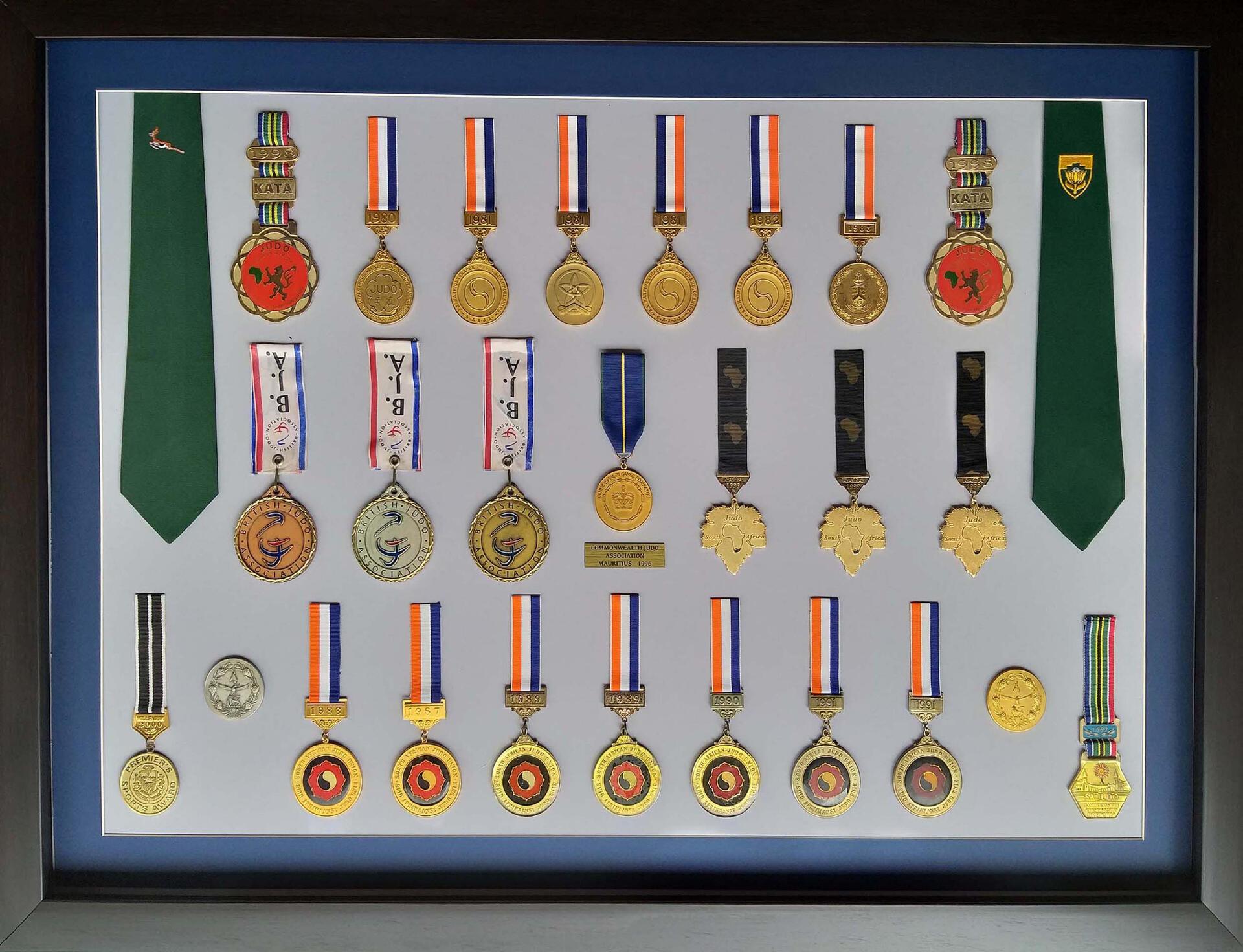 Framed medals